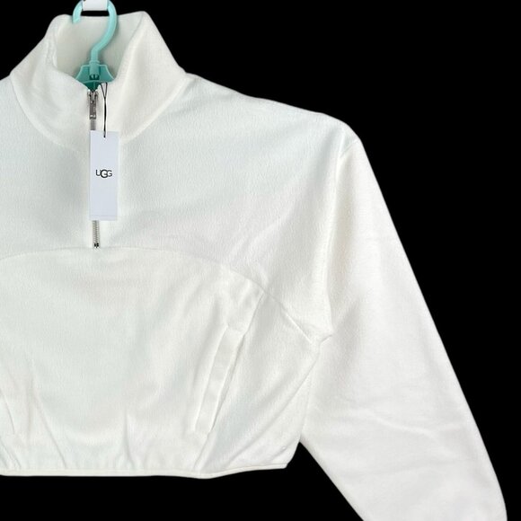 NWT UGG Women's Cassady Micro Uggfluff Half Zip Nimbus Fleece Sweatshirt Size XL - Picture 6 of 12